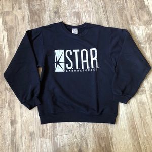 Star Labs Crew Neck Sweatshirt Navy Blue The Flash